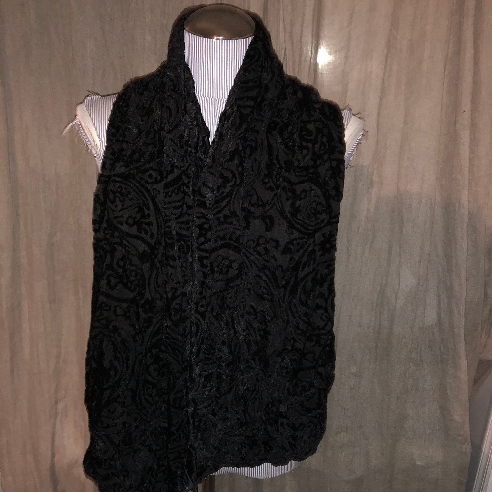 VELVET black Devore Fall holiday burn out scarf